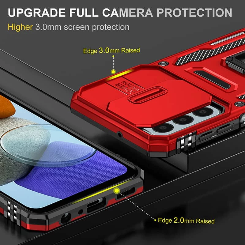 Ударопрочный чехол Square Ring c шторкой на камеру для Samsung Galaxy M13 4G – Красный / Red. Фото 5 Ударопрочный чехол Square Ring c шторкой на камеру для Samsung Galaxy M13 4G – Красный / Red. Фото 5 из 7