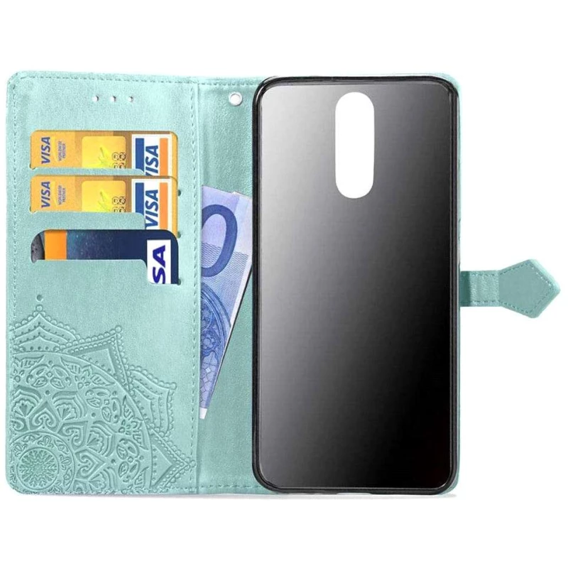 Кожаный чехол-книжка Art Case с визитницей для Huawei Mate 10 Lite – Бирюзовый. Фото 5 из 6