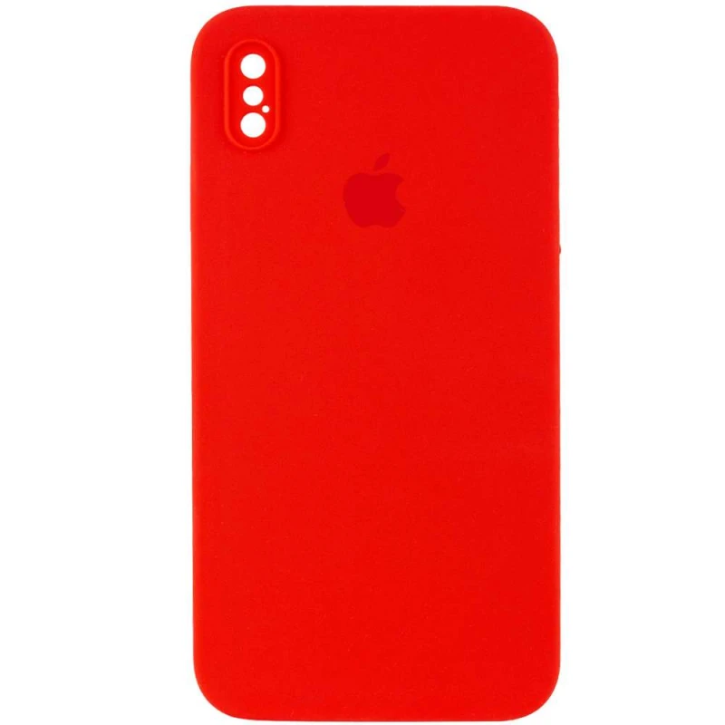 

Чехол Silicone Case Square с защитой камеры для Apple iPhone XS (5.8") (Красный / Red), Червоний / red