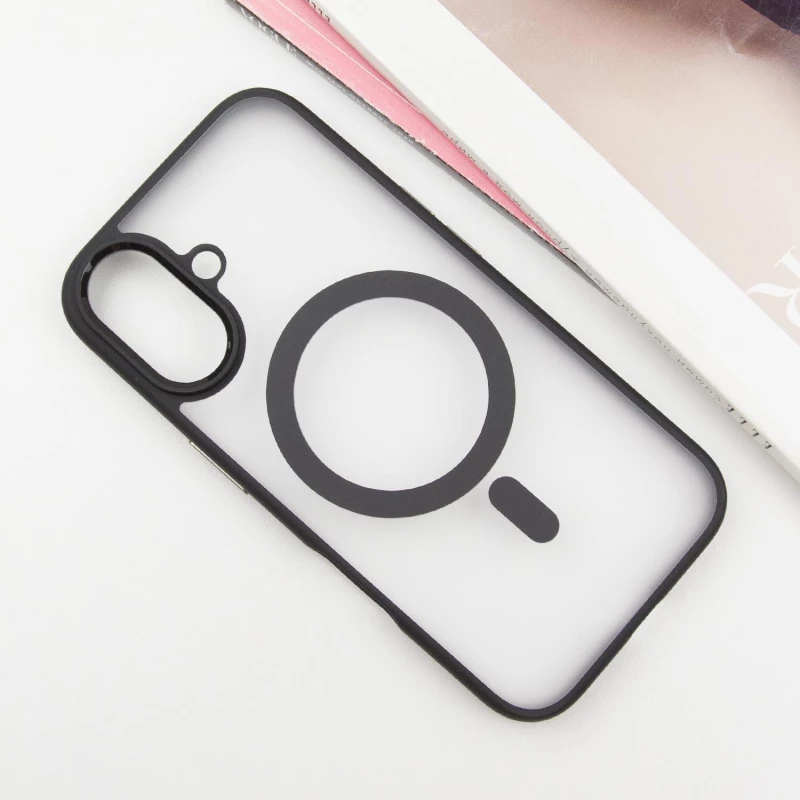 TPU+PC чохол Blueo Skin Friendly Frosted with MagSafe для Apple iPhone 16 – Чорний. Фото 2 з 6
