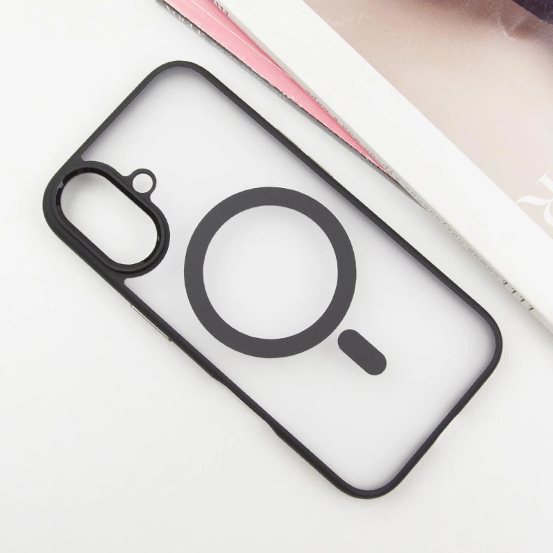 TPU+PC чохол Blueo Skin Friendly Frosted with MagSafe для Apple iPhone 16 – Чорний / Black. Фото 2 з 6