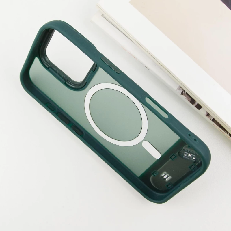 TPU+PC чехол Stand case для Apple iPhone 16 Pro Max – Green. Фото 5 из 7