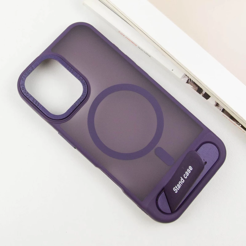 TPU+PC чохол Stand case для Apple iPhone 16 – Purple. Фото 5 з 7