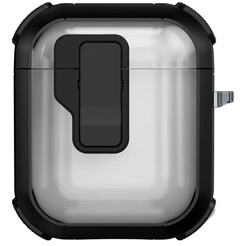 Футляр протиударний Locking Button для навушників Airpods 1/2 – Black. Фото 1 з 1