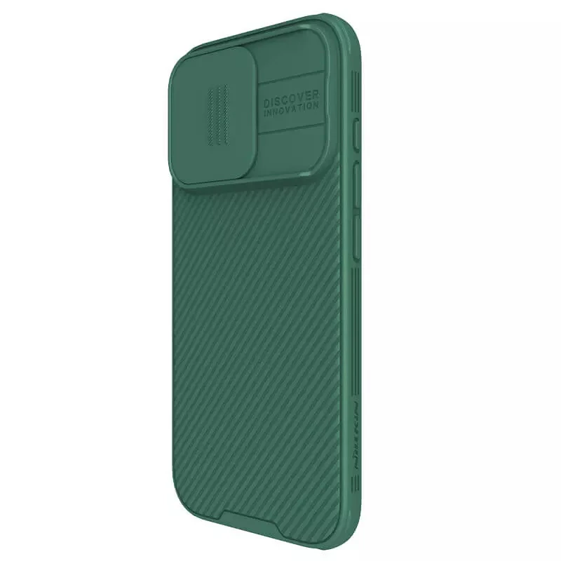 Пластиковая накладка Nillkin Pro со шторкой для камеры и магнитом для Apple iPhone 16 Pro – Deep Green. Фото 2 из 6