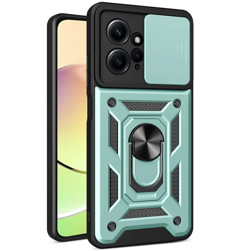 Удароміцний чохол Ummi Camshield Serge Ring (in box) для Xiaomi Redmi Note 12 4G – Зелений. Фото 1 з 3