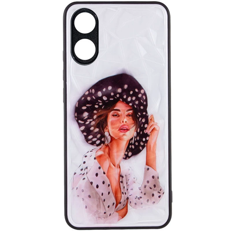 

Стеклянный чехол Prisma Ladies на Oppo A38 (Girl in a hat)