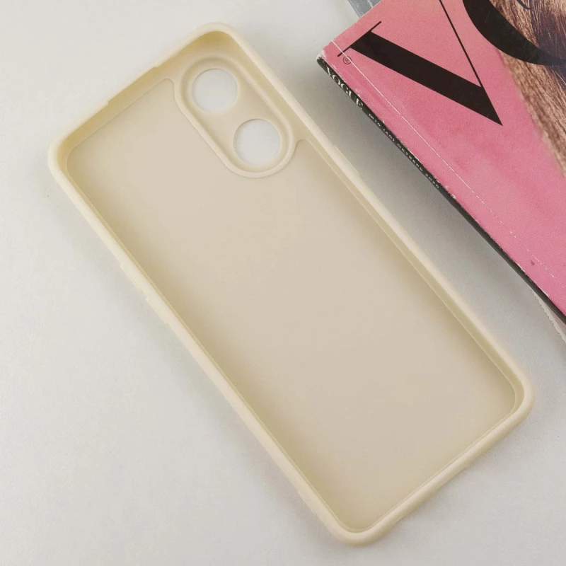 Цветной силиконовый чехол с защитой камеры для Oppo Reno 8T 4G – Бежевый / Antigue White. Фото 5 из 10