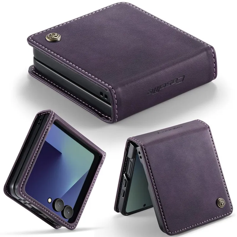 Шкіряний чохол-книжка CaseMe Velvet Matte для Samsung Galaxy Z Flip8 – Purple. Фото 3 з 3