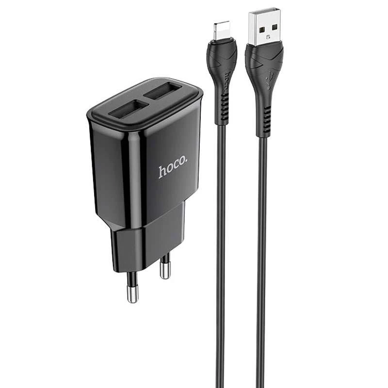 

МЗП HOCO C88A (2USB/2.4A) + Lightning (Чорний)
