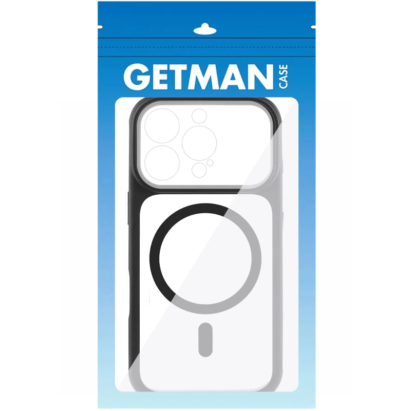 Чохол TPU GETMAN Moon Clear with MagSafe для Apple iPhone 15 Pro Max (6.7") – Black. Фото 4 з 8