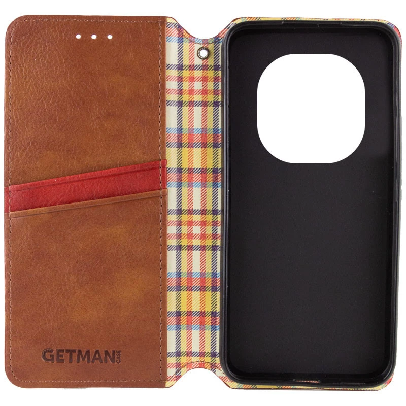 Чохол книжка GETMAN кубик для Xiaomi Redmi Note 14 Pro 5G – Коричневий. Фото 4 з 6