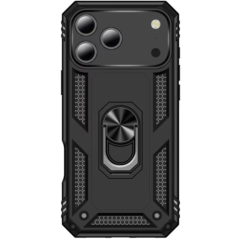 Противоударный чехол Serge Ring с кольцом для Apple iPhone 17 Pro (6.3") – Черный. Фото 6 из 8