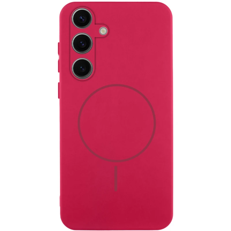 Чохол Silicone Cover Lakshmi Full Camera (AA) with Magnetic Fit для Samsung Galaxy S24 FE – Червоний / Rose Red. Фото 3 з 7