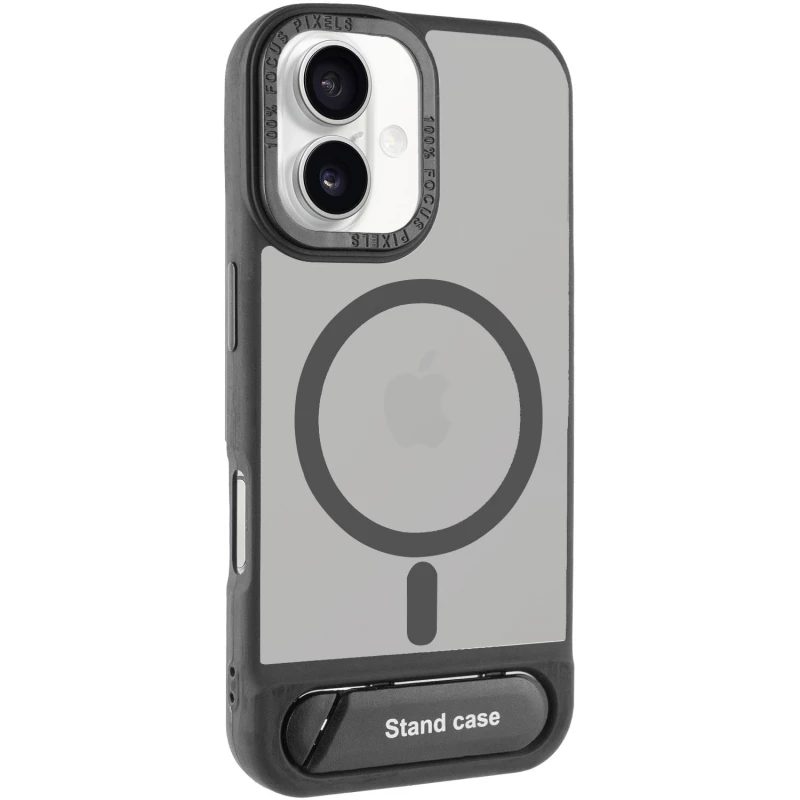 TPU+PC чохол Stand case для Apple iPhone 16 – Black. Фото 2 з 8