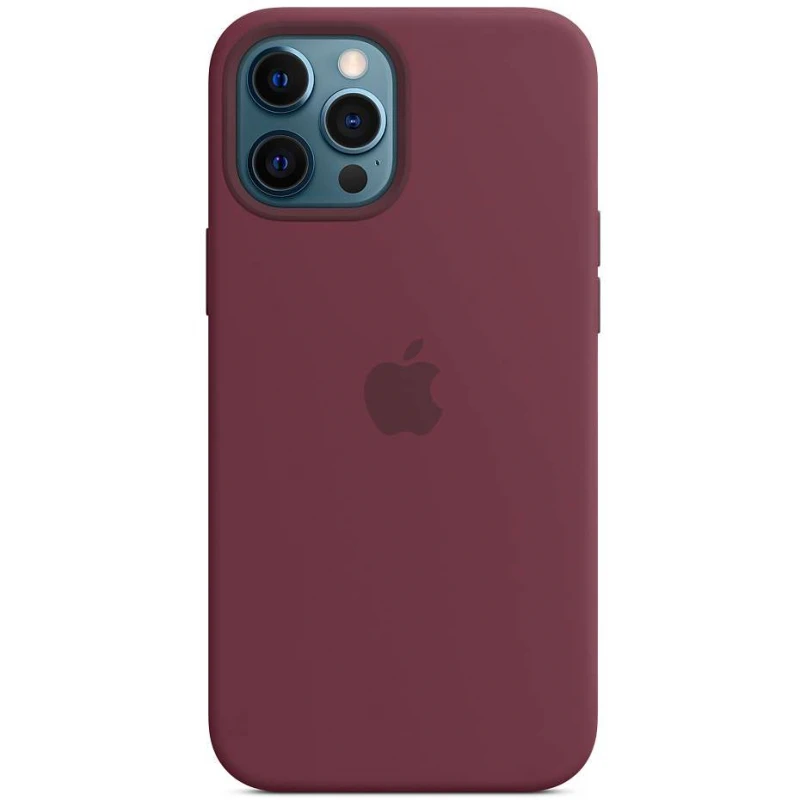 

Чохол Silicone case Premium з Magsafe на Apple iPhone 12 (Бордовий / Plum)