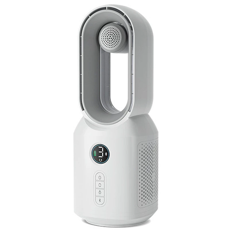 Настільний вентилятор F8 3in1 з Bluetooth-динаміком і нічником 4000mAh – White. Фото 2 з 9