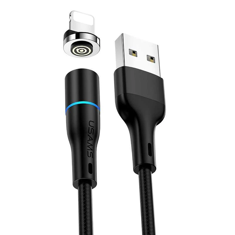 

Дата кабель USAMS US-SJ352 U32 Magnetic USB to Lightning (1m) (2.4A) (Черный), Чорний