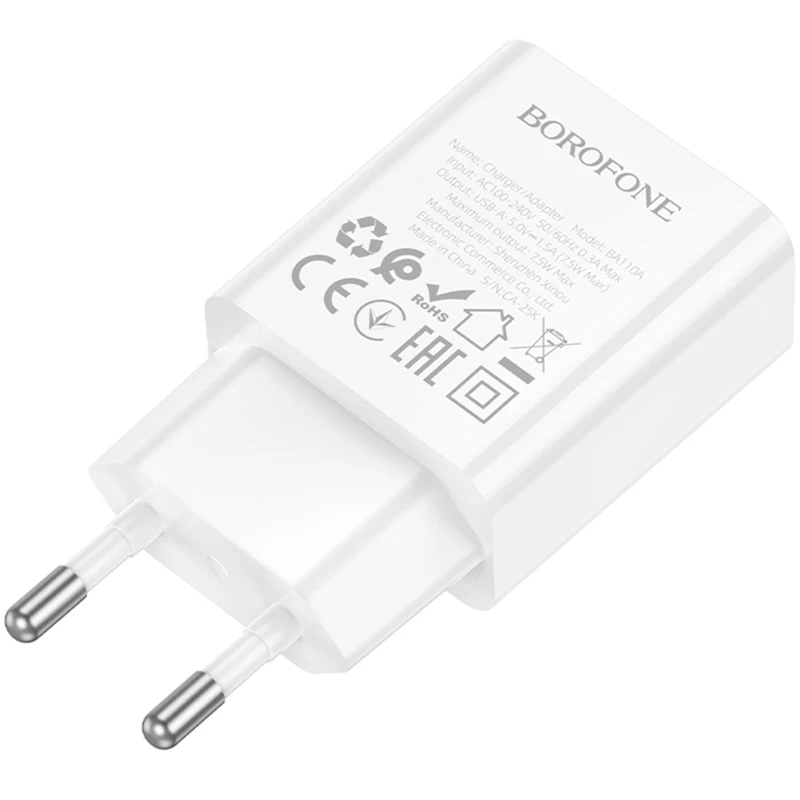 МЗП Borofone BA110A Lemi 7.5W (1USB-A) – White. Фото 3 з 6