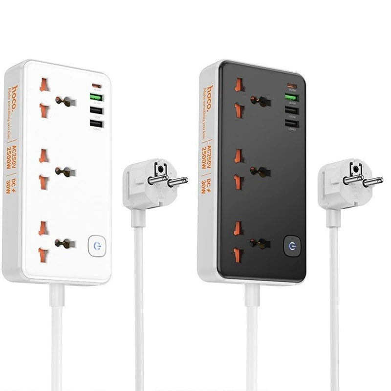 Подовжувач Hoco AC8A Storm (PD30W/1C/3A/3xSocket) (1.5m) фото 1 з 1