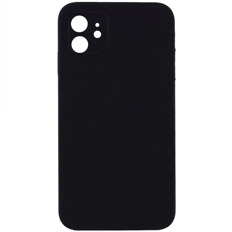 

Чехол Silicone Case Square L с защитой камеры для Apple iPhone 11 (6.1") (Черный / Black), Чорний / black