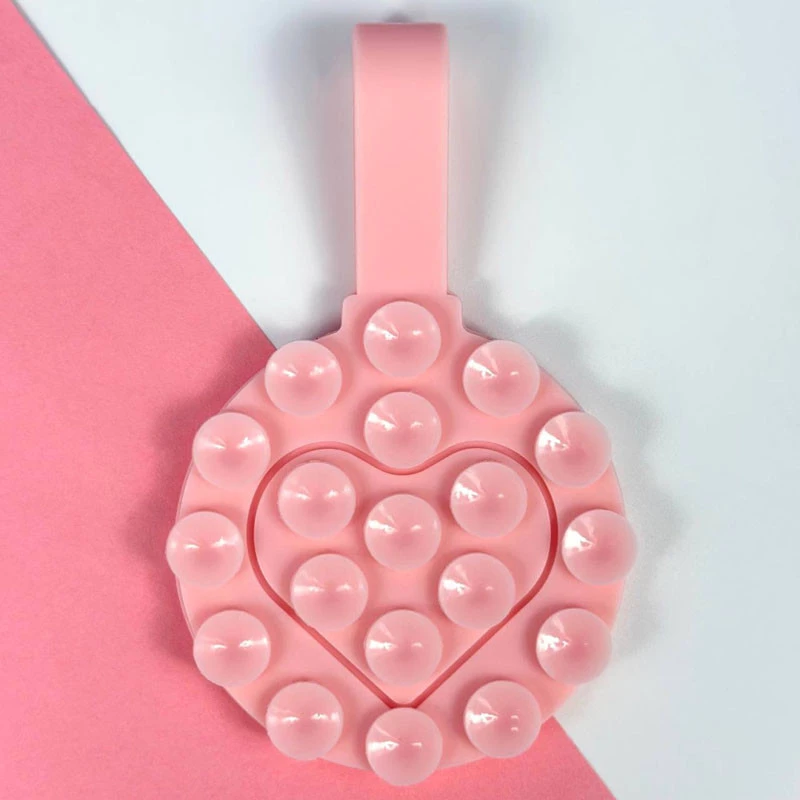 Тримач-присоска для телефону Double Side Silicone with a Strap – Pink. Фото 2 з 4