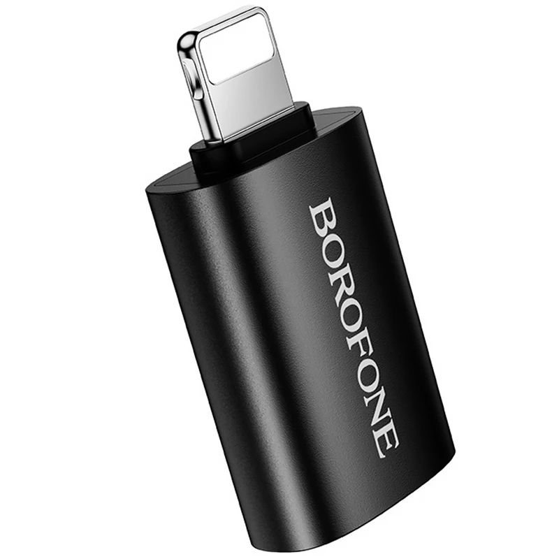 Перехідник Borofone BV26 Lightning Male to USB Female USB2.0 – Black. Фото 1 з 6
