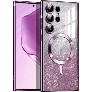 Чехол с блесками, защитными линзами на камеру и MagSafe для Samsung Galaxy S25 Ultra фото 1 из 4