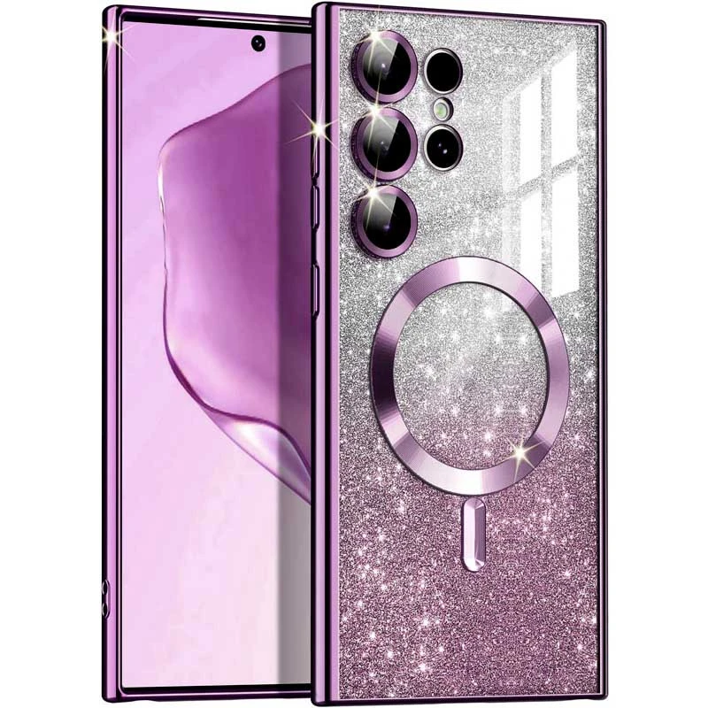 Чохол з блискітками, захисними лінзами на камеру та MagSafe на Samsung Galaxy S26 Ultra – Фіолетовий / Deep Purple. Фото 1 з 4