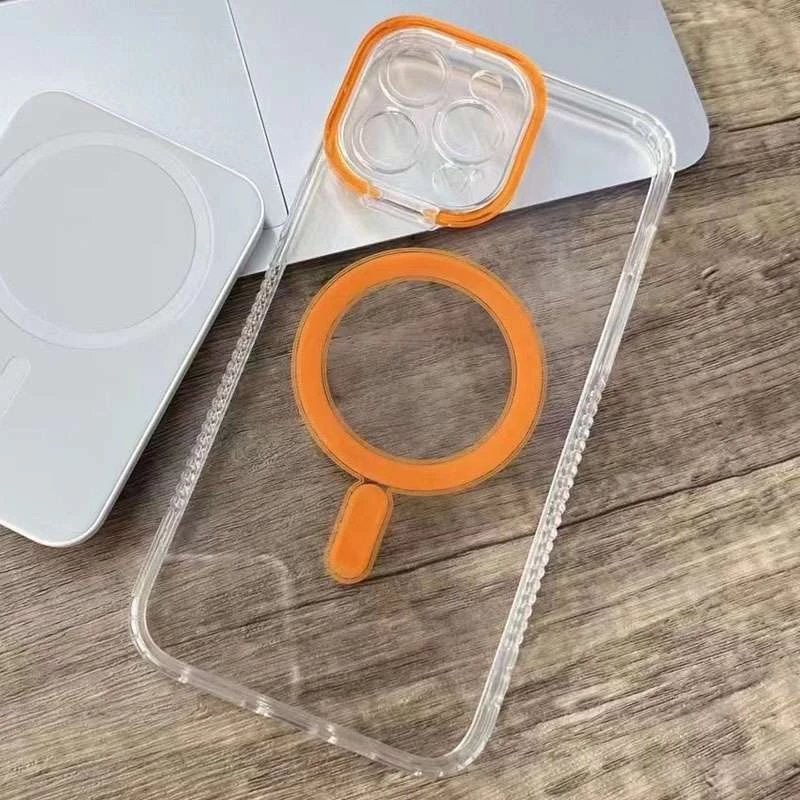 TPU чохол з кольоровою окантовкою камери з MagSafe на Apple iPhone 12 Pro Max (6.7") – Жовтий. Фото 2 з 3