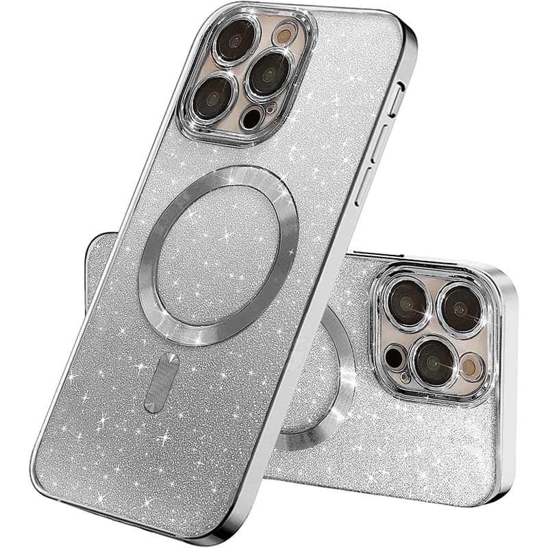

Чехол с блесками, защитными линзами на камеру и MagSafe для Apple iPhone 11 Pro Max (6.5") (Серый / Gray), Сірий / gray