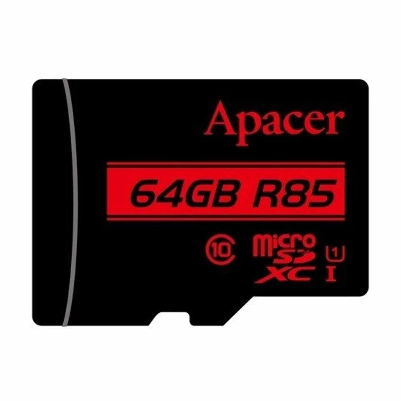 

Карта пам'яті Apacer microSDXC (UHS-1) 64Gb class 10 R85MB/s (без адаптера) (Black)