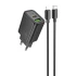 МЗП Hoco N61 Gentle PD20W+QC3.0 (1USB-A/1C) + кабель Type-C to Lightning – Black. Фото 1 з 5