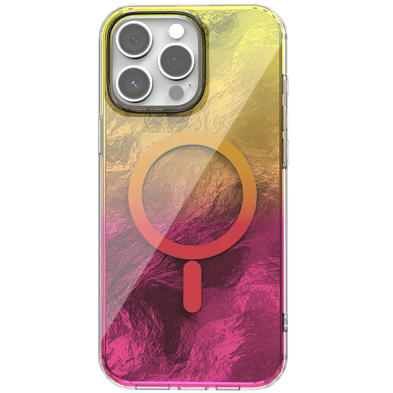 Силиконовый чехол Shiny Mountain (MagFit) для Apple iPhone 15 Pro Max (6.7") – Yellow / Pink. Фото 1 из 3