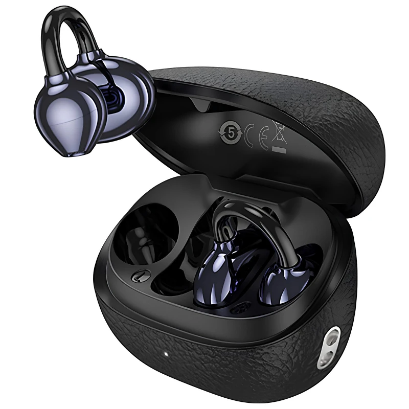 Бездротові TWS навушники Hoco EA5 Duke 3 clip-on – Black. Фото 2 з 3