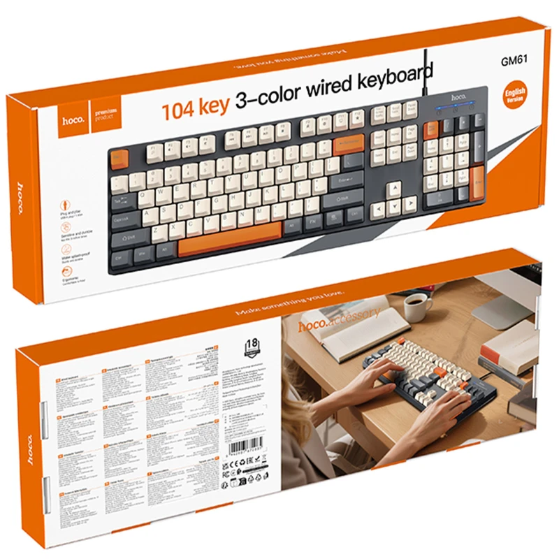 Клавиатура проводная Hoco GM61 Murphy – Star Gray. Фото 2 из 6