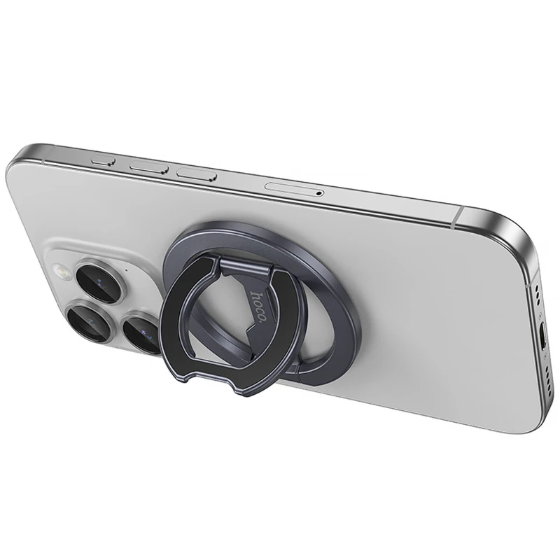 Магнитный держатель для телефона Hoco GH9 Double-ring – Metal gray. Фото 5 из 6