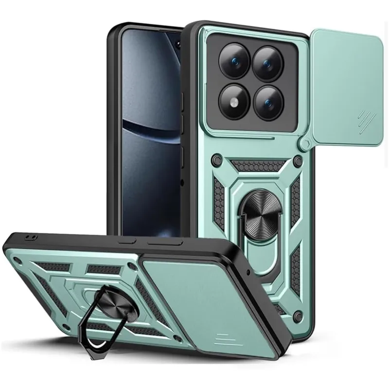Ударопрочный чехол Ummi Camshield Serge Ring (in box) для Xiaomi Redmi Note 15 Pro+ 5G – Зеленый / Green. Фото 4 из 4