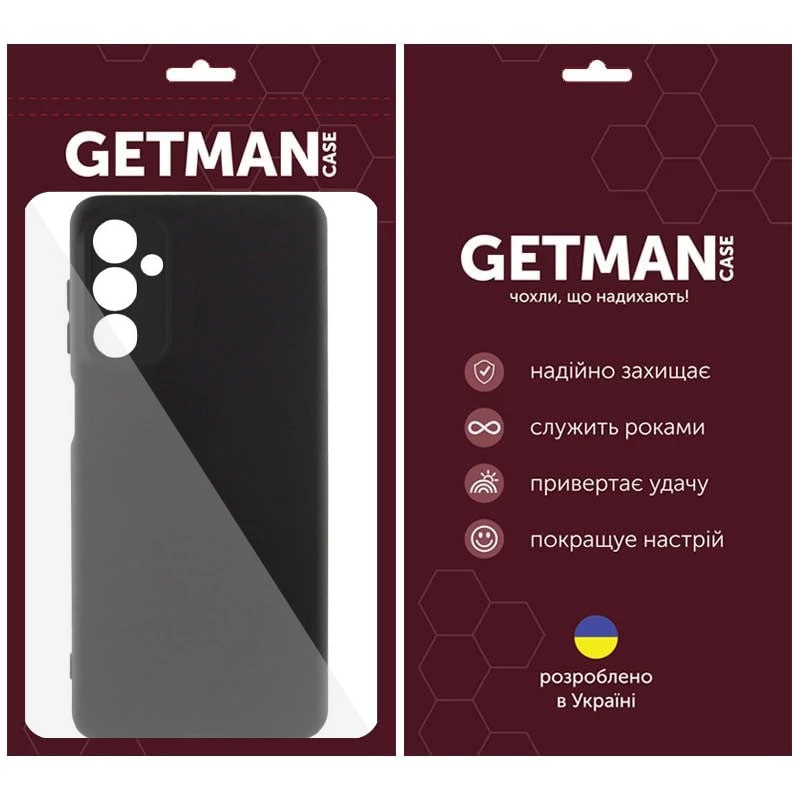 Кольоровий силіконовий чохол GETMAN із закритою камерою для Samsung Galaxy A05s – Чорний / Black. Фото 7 з 8