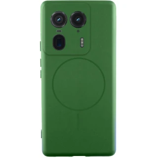 Чехол Silicone Cover Lakshmi Full Camera (AA) with Magnetic Fit для Motorola Edge 50 Ultra — Зеленый / Dark green