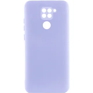 Цветной силиконовый чехол GETMAN с закрытой камерой на Xiaomi Redmi Note 9 / Redmi 10X — Сиреневый / Light purple