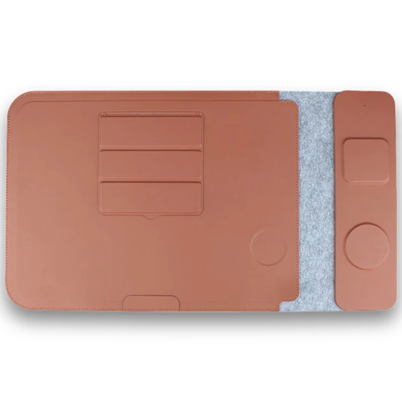 Подставка-чехол для ноутбука STAND JD-S101 с БЗУ 2in1 15W (16'') – Brown. Фото 1 из 3