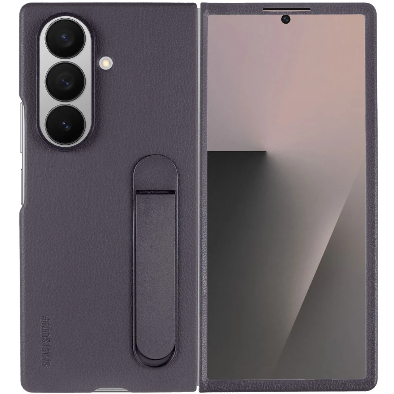 Шкіряний чохол Leather Case (AAA) with stand для Samsung Galaxy Z Fold7 – Gray. Фото 4 з 8