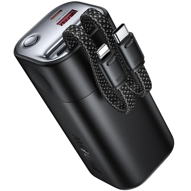 Портативное ЗУ Power Bank Hoco Q59 Chispeante PD65W with cables 20000 mAh – Black. Фото 5 из 7