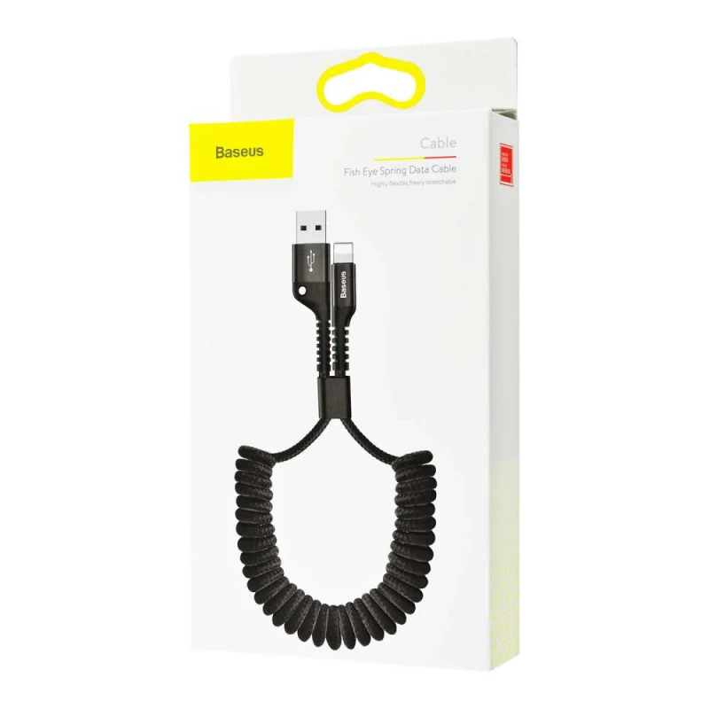 Дата кабель Baseus Fish Eye Spring Data Lightning Cable 2A (1m) – Чорний. Фото 8 з 8