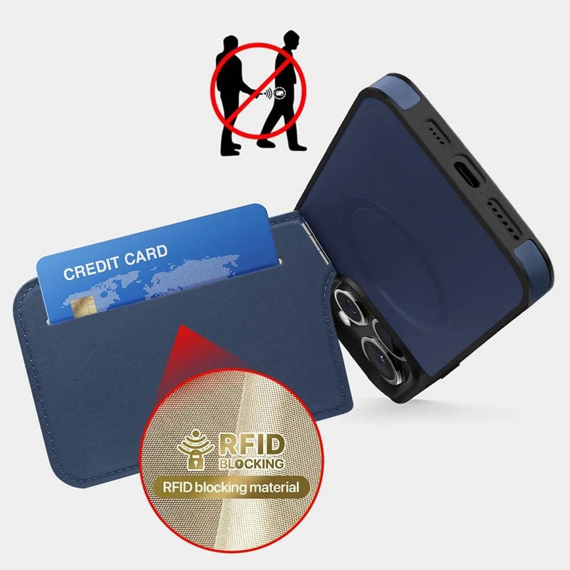 Шкіряна накладка Пуховик з Magnetic Safe на Apple iPhone 15 Pro (6.1") – Blue. Фото 4 з 5