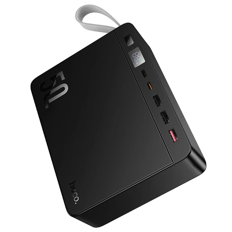 Портативний ЗП Power Bank Hoco J166 Carretera 22.5W+PD20W+lighting 50000 mAh – Black. Фото 5 з 6
