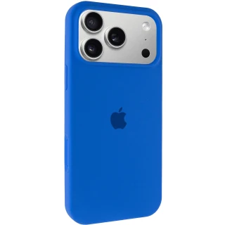 Чохол Silicone Case з закритим низом на Apple iPhone 17 Pro (6.3") — Синій / Capri Blue