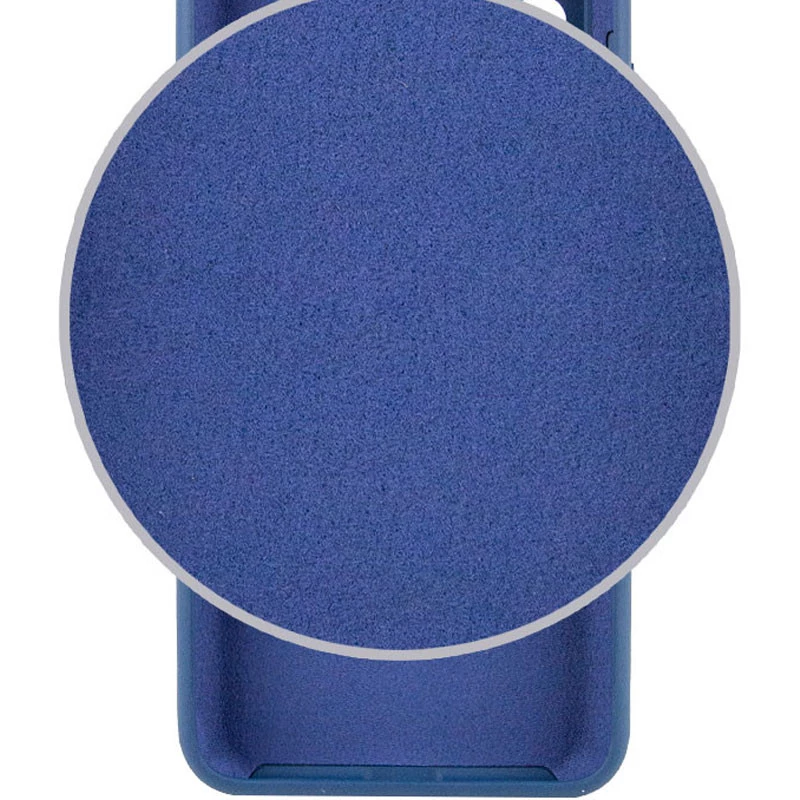 Чехол Silicone Case с закрытым низом и защитой камеры для Xiaomi Redmi Note 14 Pro 4G – Синий / Navy blue. Фото 3 из 4