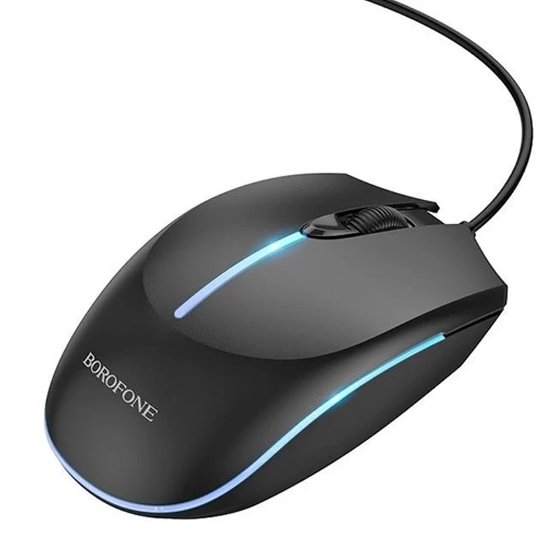 Мышь BOROFONE BG10 Soaring game luminous wired – Black. Фото 3 из 8
